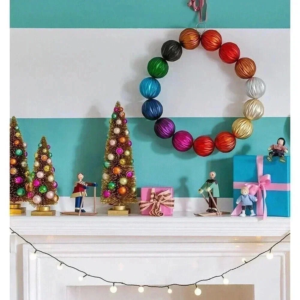 Cody Foster and Co Spectrum Rainbow Wreath NEW Christmas Holiday Plastic Retro